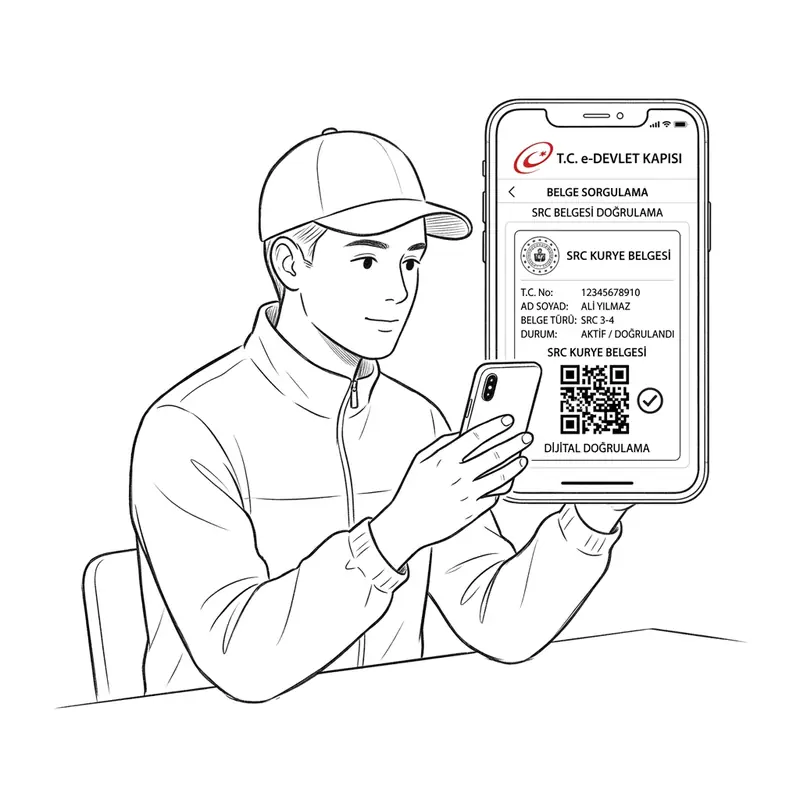e-Devlet üzerinden SRC Kurye belgesi sorgulama adımları
