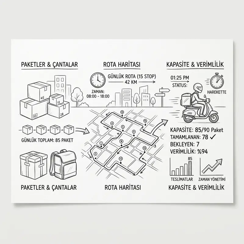 Motokurye günlük yapabileceği paket teslimat sayısı